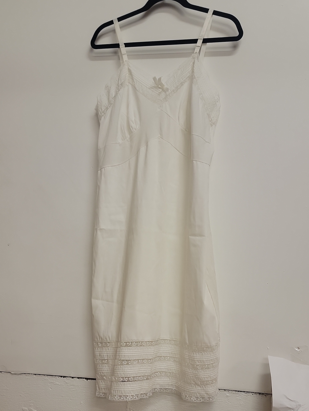 Vintage 80s White Cotton Slip 42 Sans Souci